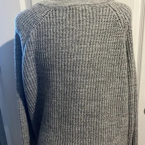 Grey Lace up Sweater - Picture 4 of 4